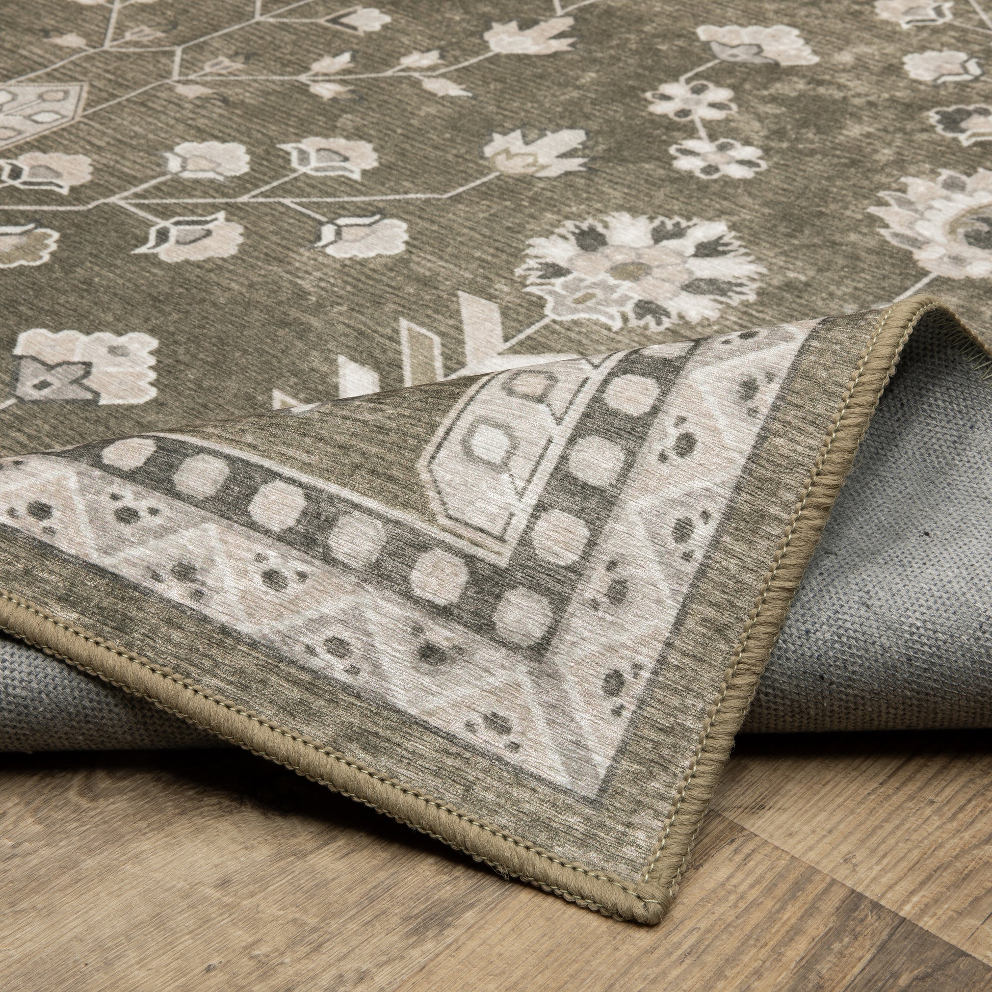 Addison Floral Brown/ Ivory Flat Weave Rug