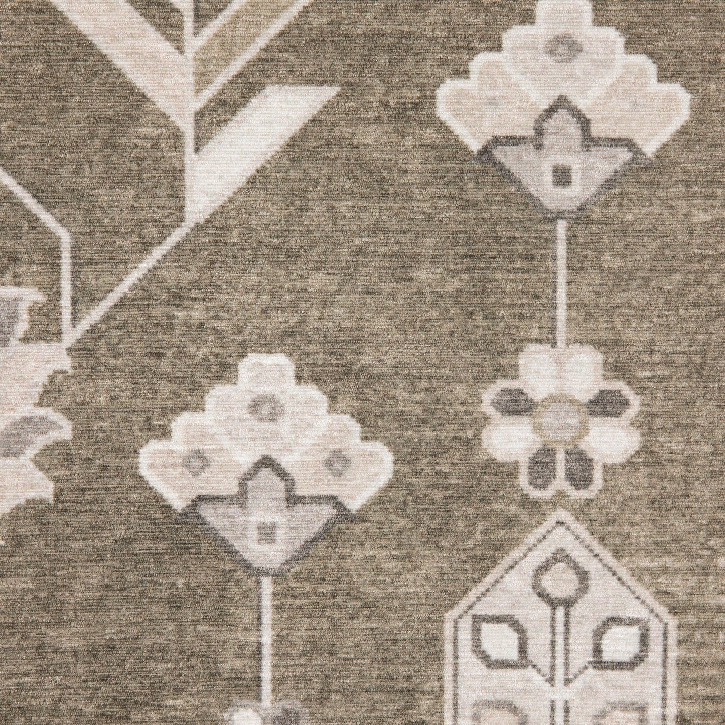 Addison Floral Brown/ Ivory Flat Weave Rug