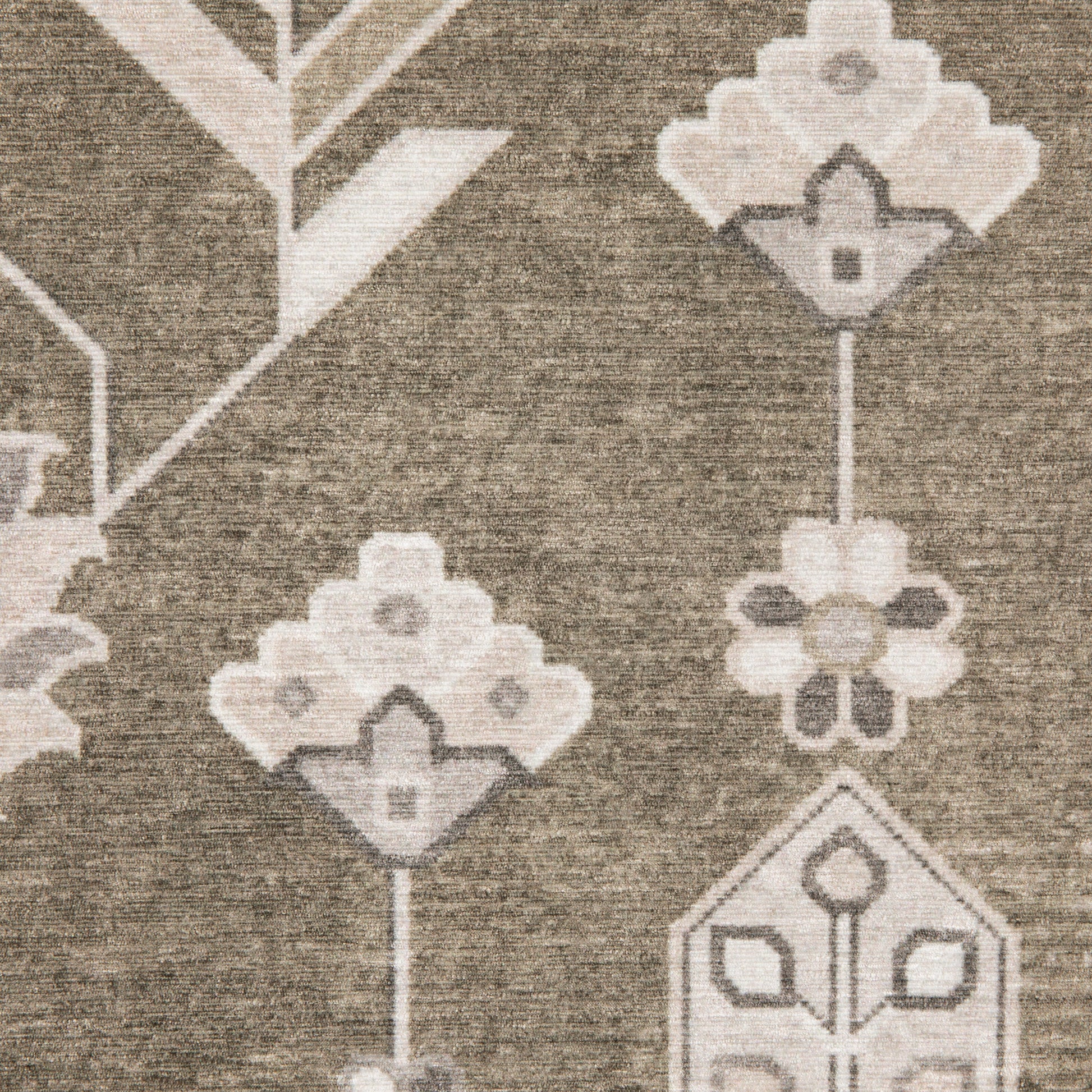 Addison Floral Brown/ Ivory Flat Weave Rug