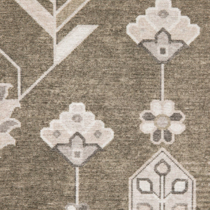 Addison Floral Brown/ Ivory Flat Weave Rug