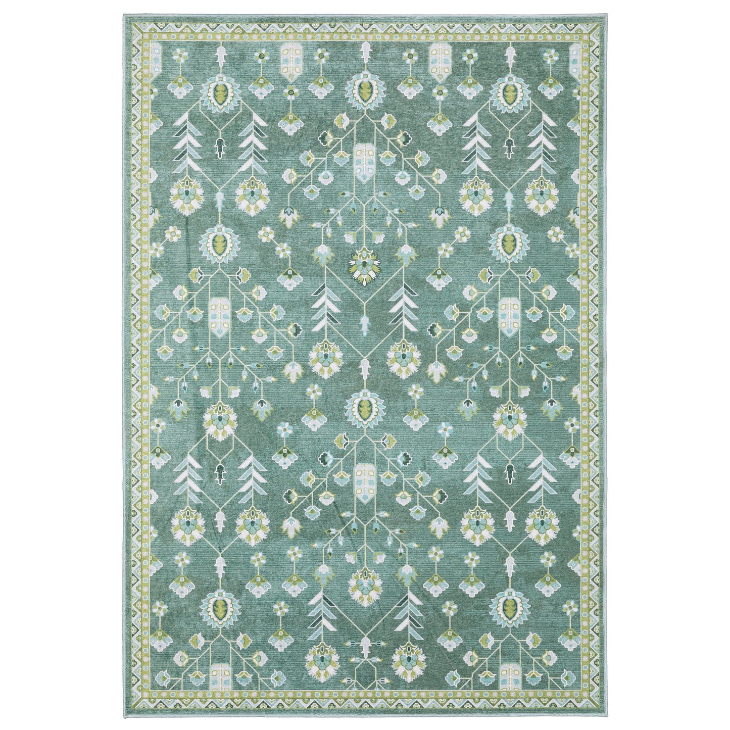 Addison ADD08 Teal Floral Rug