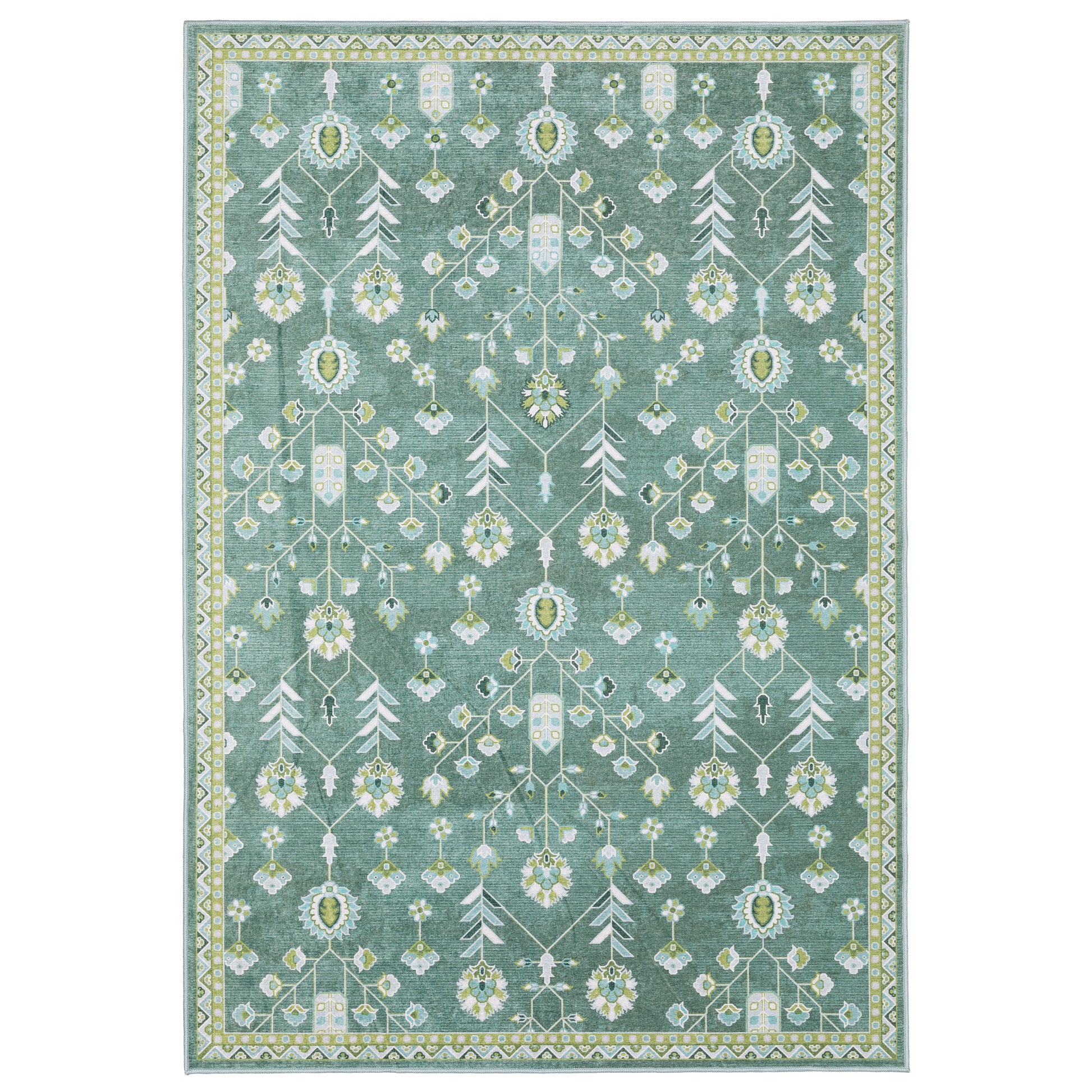Addison ADD08 Teal Floral Rug