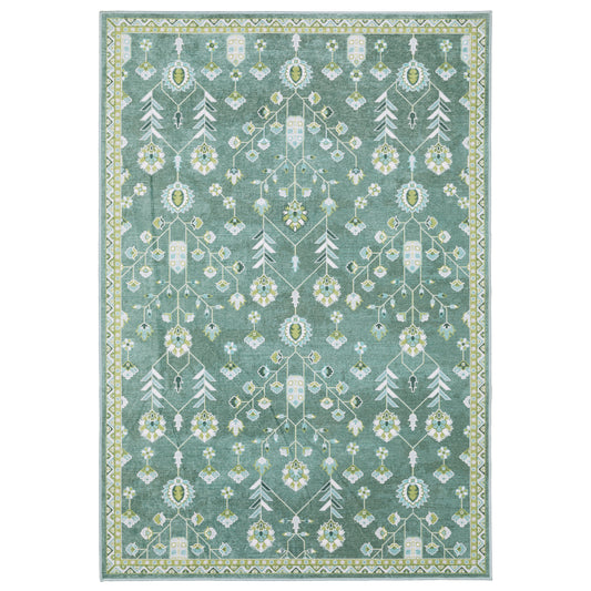 Addison ADD08 Teal Floral Rug