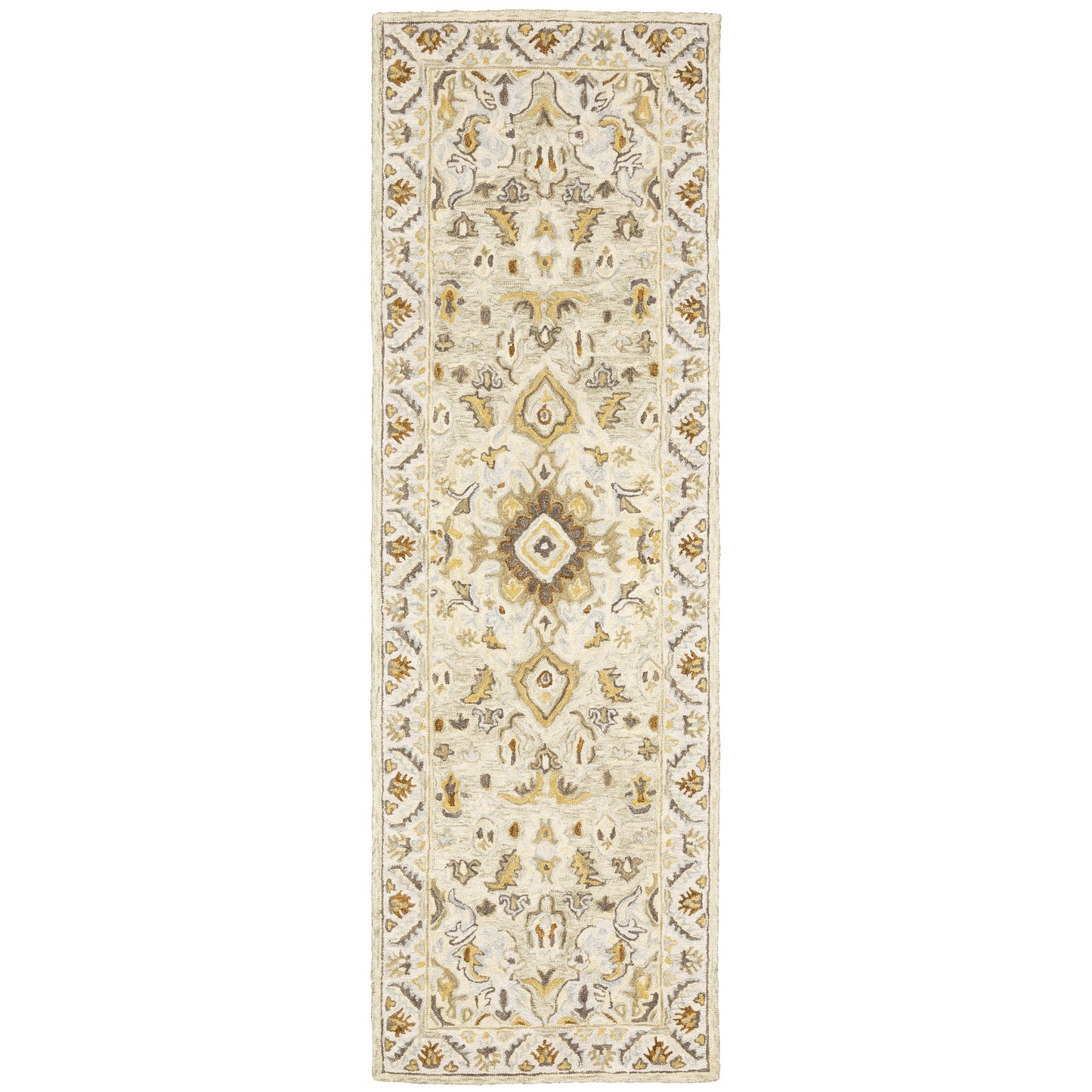 Alfresco 28403 Ivory/ Beige Medallion Oriental Rug