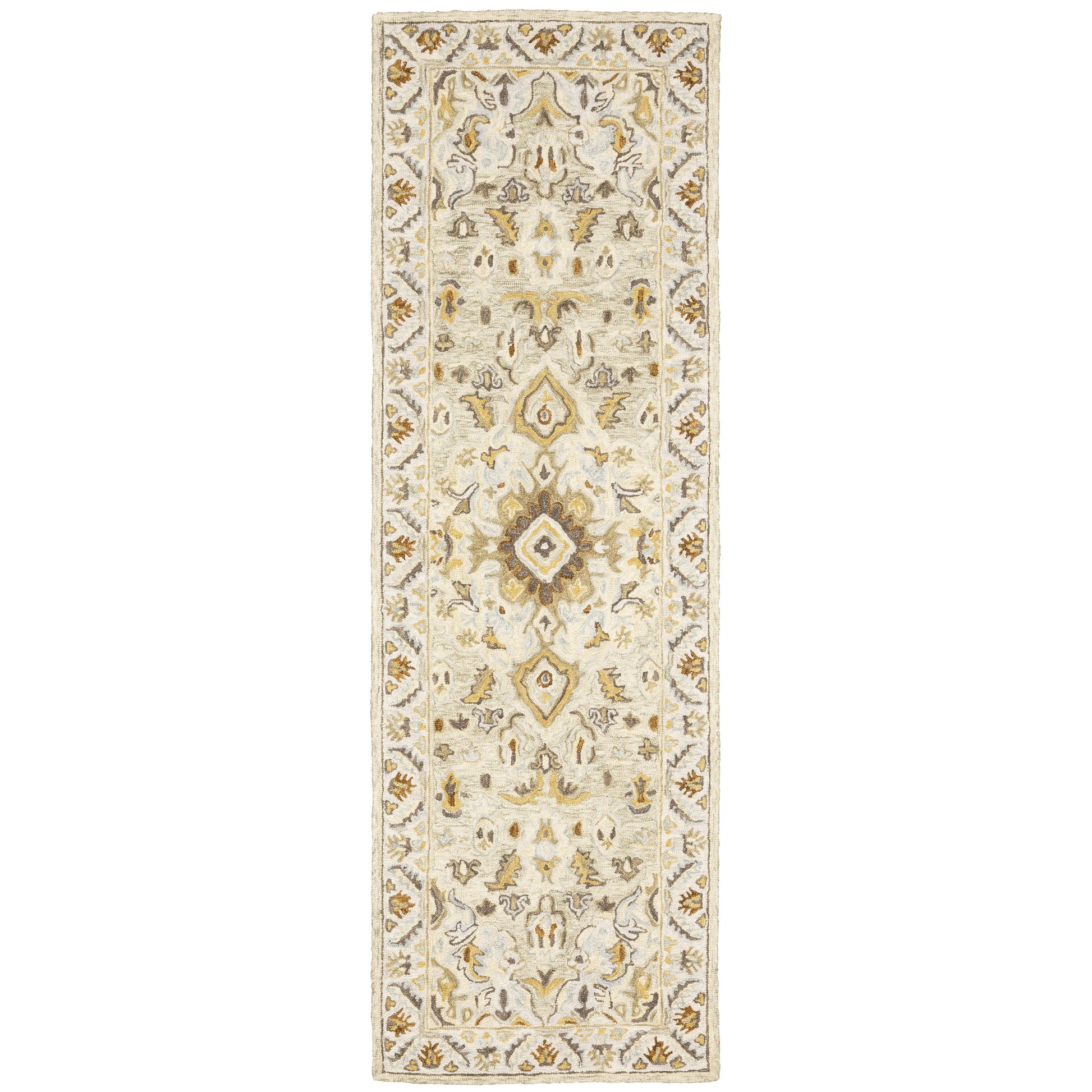 Alfresco 28403 Ivory/ Beige Medallion Oriental Rug