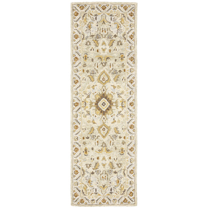 Alfresco 28403 Ivory/ Beige Medallion Oriental Rug