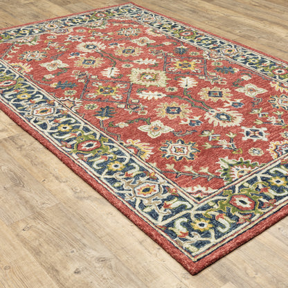 Alfresco Oriental Red/ Blue Loop Pile Rug