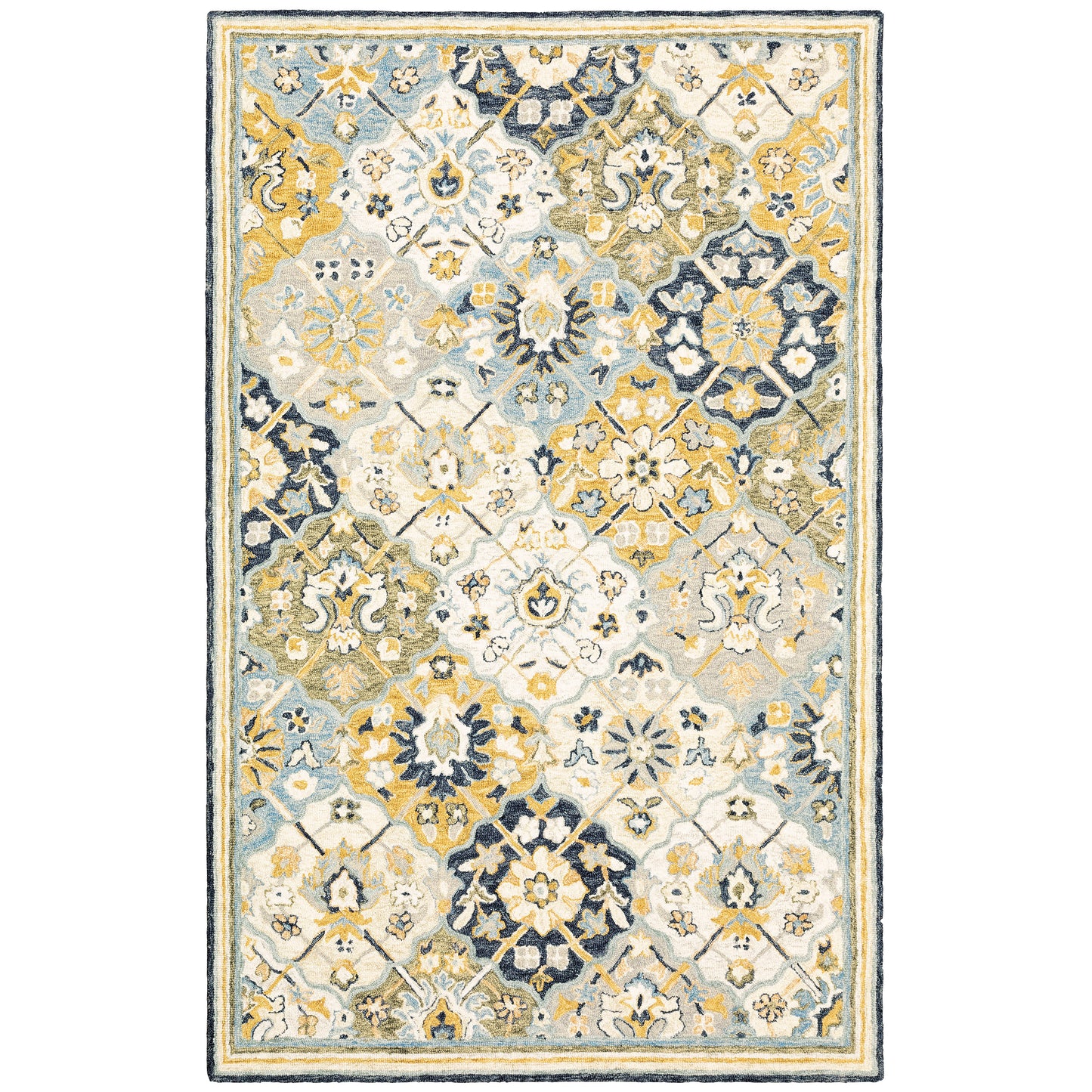 Alfresco 28406 Blue Floral Rug