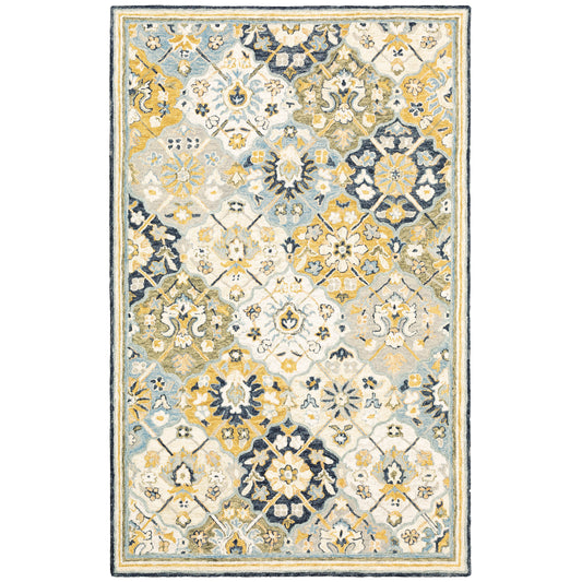 Alfresco 28406 Blue Floral Rug