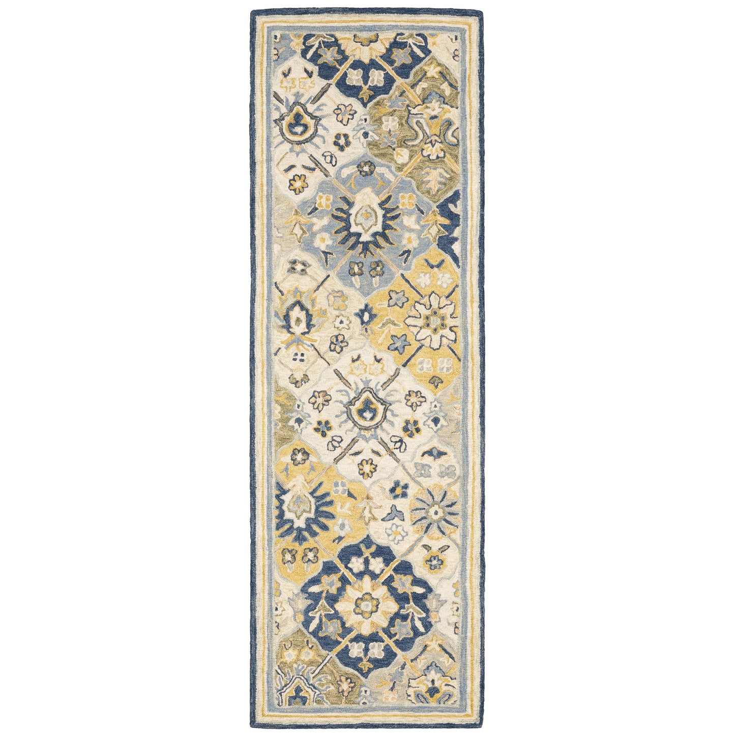 Alfresco 28406 Blue Floral Rug