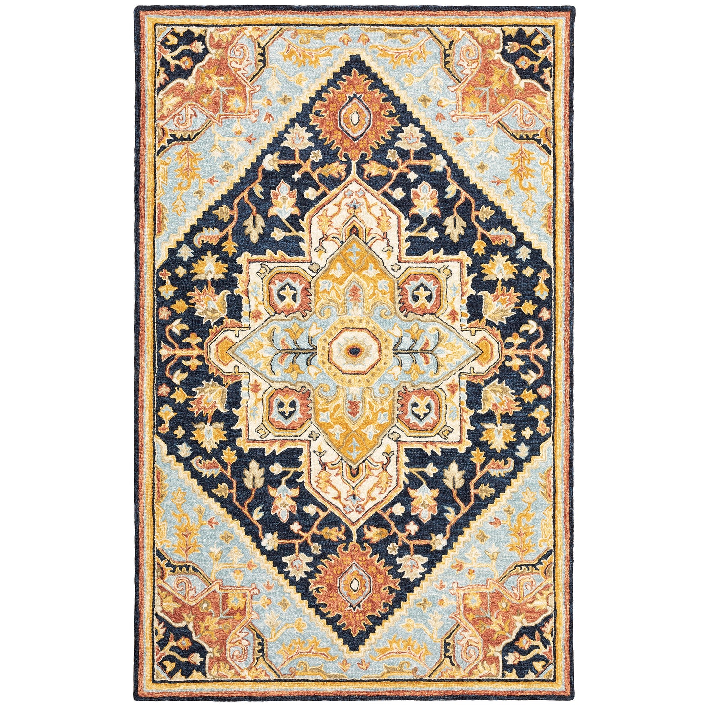 Alfresco 28408 Navy Medallion Rug