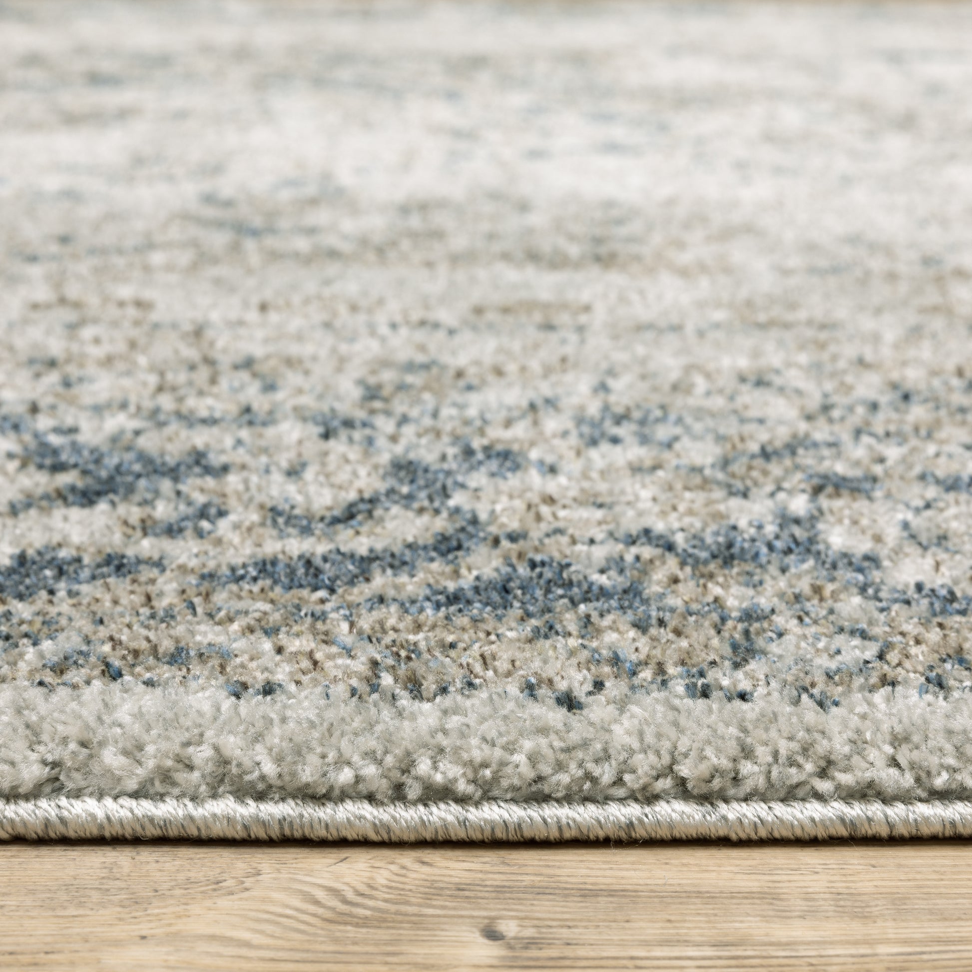 Alton Distressed Beige/ Blue Medallion Cut Pile Rug