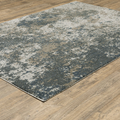 Alton Abstract Blue/ Beige Cut Pile Rug