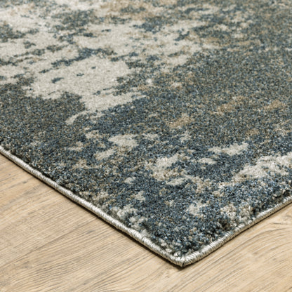 Alton Abstract Blue/ Beige Cut Pile Rug