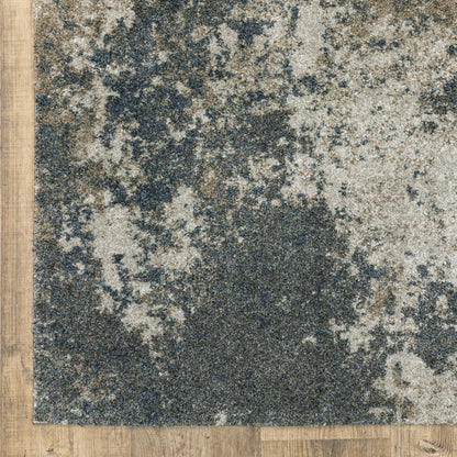 Alton Abstract Blue/ Beige Cut Pile Rug