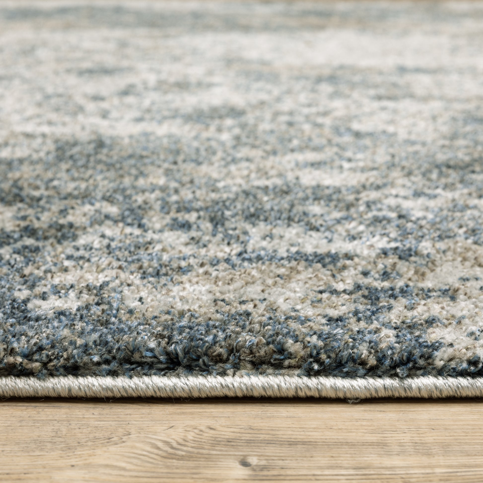 Alton Abstract Blue/ Beige Cut Pile Rug