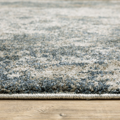 Alton Abstract Blue/ Beige Cut Pile Rug