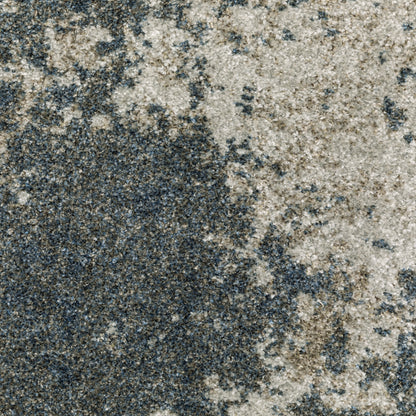 Alton Abstract Blue/ Beige Cut Pile Rug