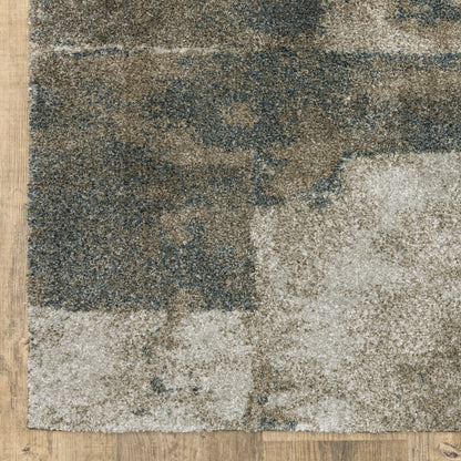 Alton Distressed Blue/ Brown Abstract Cut Pile Rug