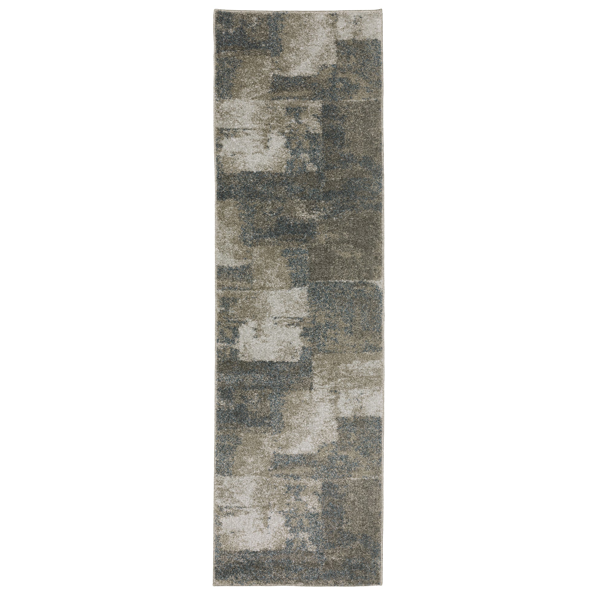 Alton 532B Blue/ Brown Distressed Abstract Rug