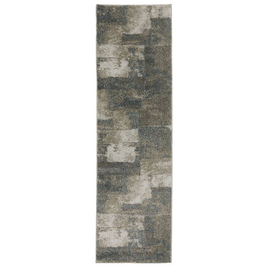 Alton 532B Blue/ Brown Distressed Abstract Rug
