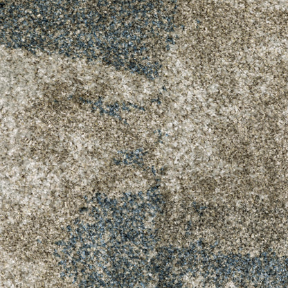 Alton Distressed Blue/ Brown Abstract Cut Pile Rug