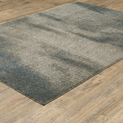 Alton Distressed Beige/ Blue Abstract Cut Pile Rug