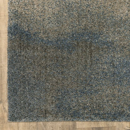 Alton Distressed Beige/ Blue Abstract Cut Pile Rug