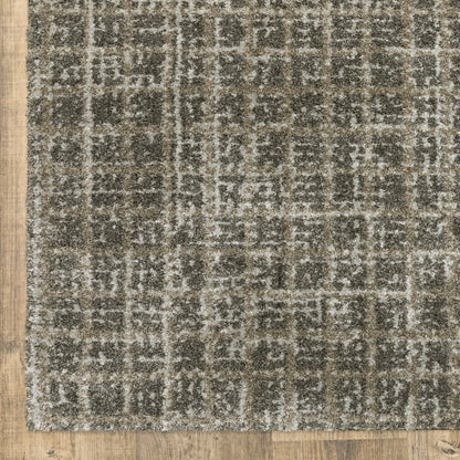 Alton Distressed Brown/ Beige Geometric Cut Pile Rug