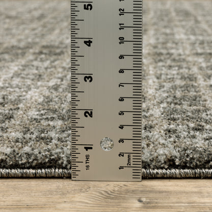 Alton Distressed Brown/ Beige Geometric Cut Pile Rug