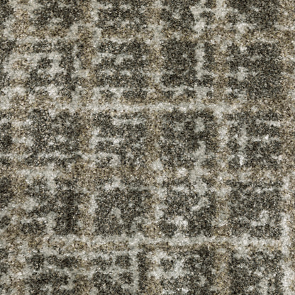 Alton Distressed Brown/ Beige Geometric Cut Pile Rug