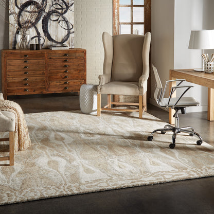 Anastasia Abstract Ash/ Sand Ikat Cut Pile Rug