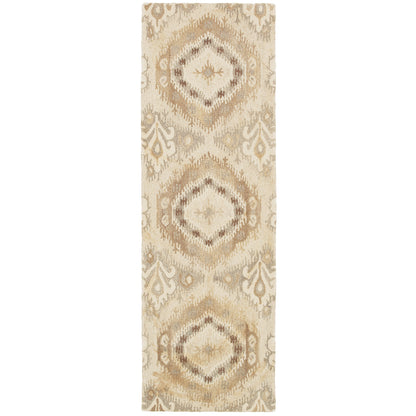 Anastasia 68003 Sand/ Ivory Abstract Ikat Rug