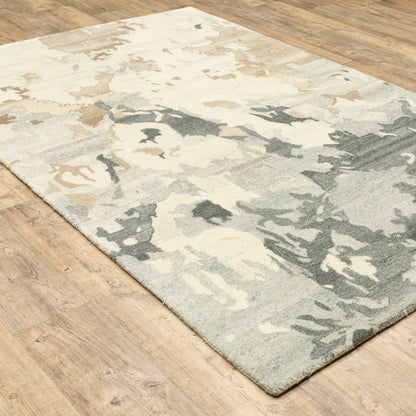 Anastasia Abstract Beige/ Charcoal Cut Pile Rug