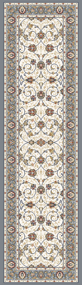Ancient Garden 57120 Ivory/Light Blue