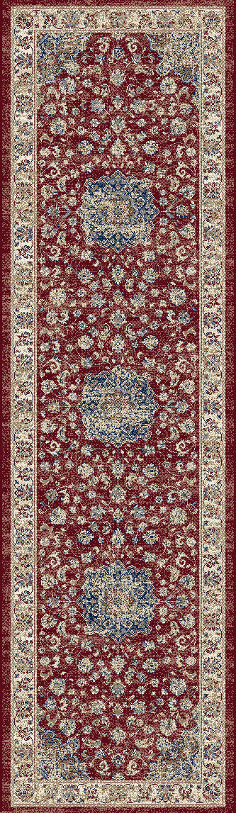 Ancient Garden 57559 Red/Ivory