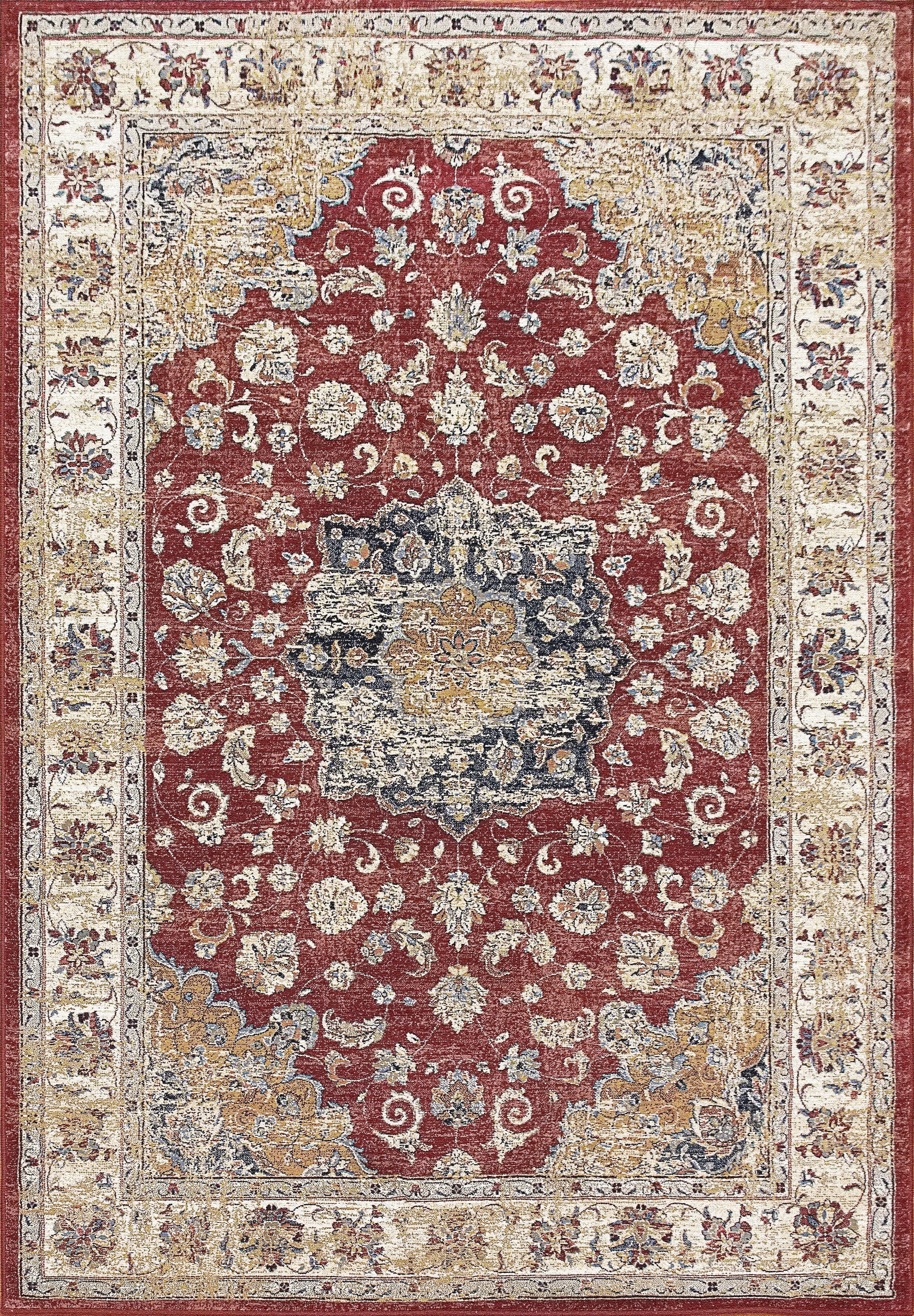 Ancient Garden 57559 Red/Ivory