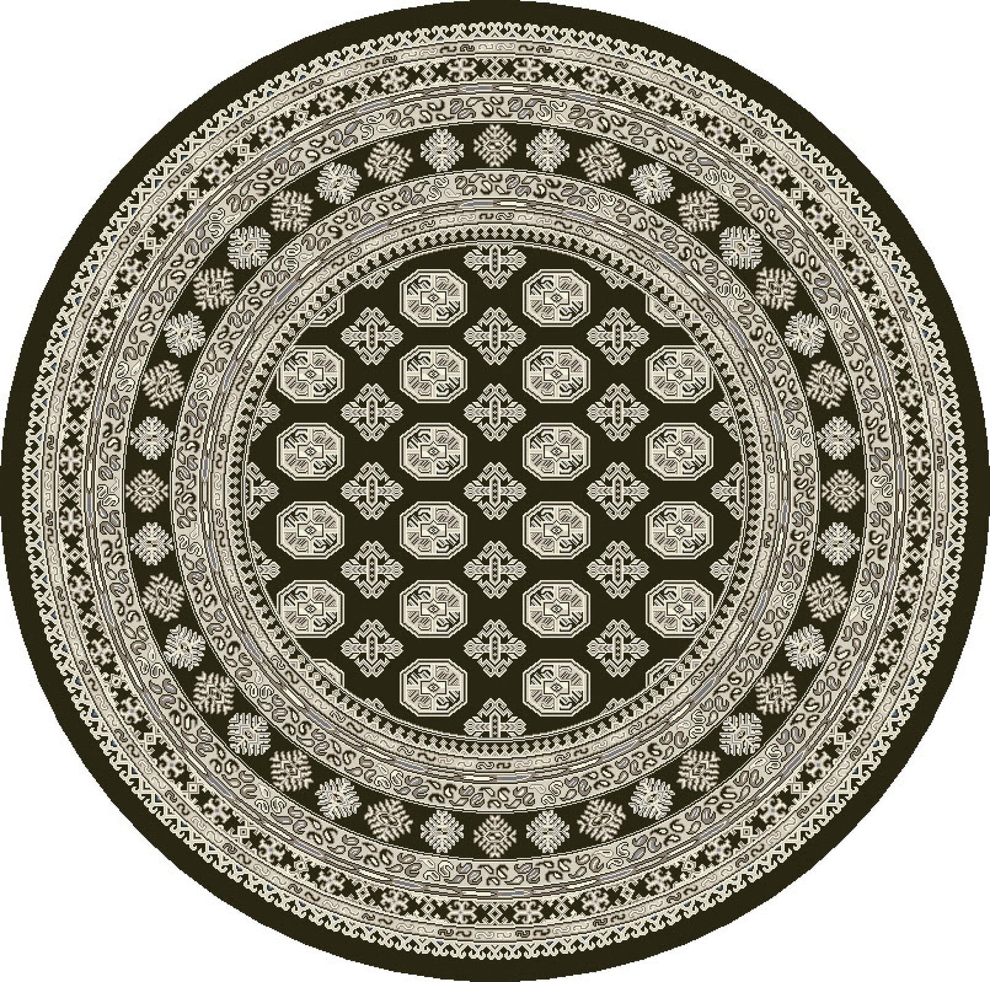 Ancient Garden 57102 Charcoal/Silver