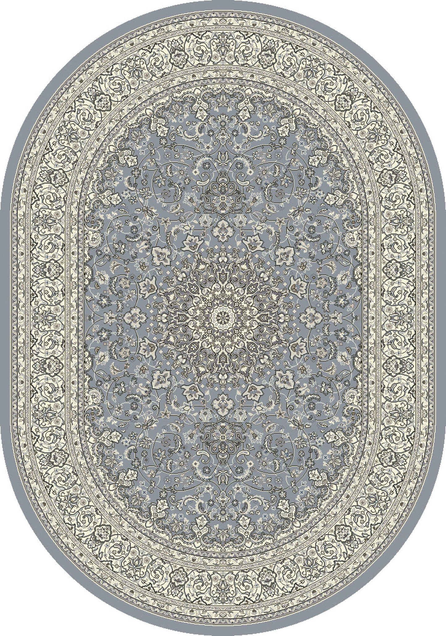 Ancient Garden 57119 Steel Blue/Cream