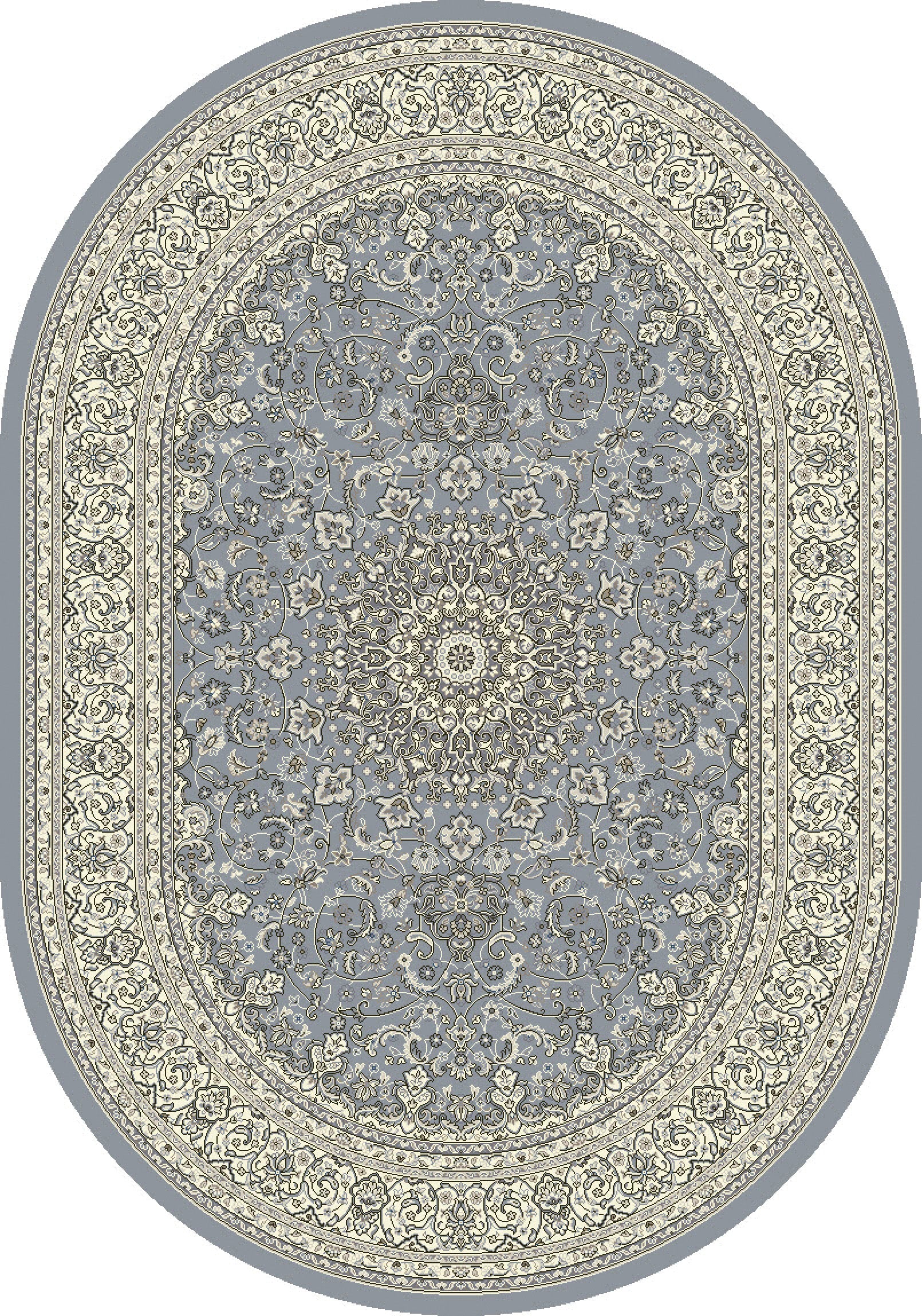 Ancient Garden 57119 Steel Blue/Cream
