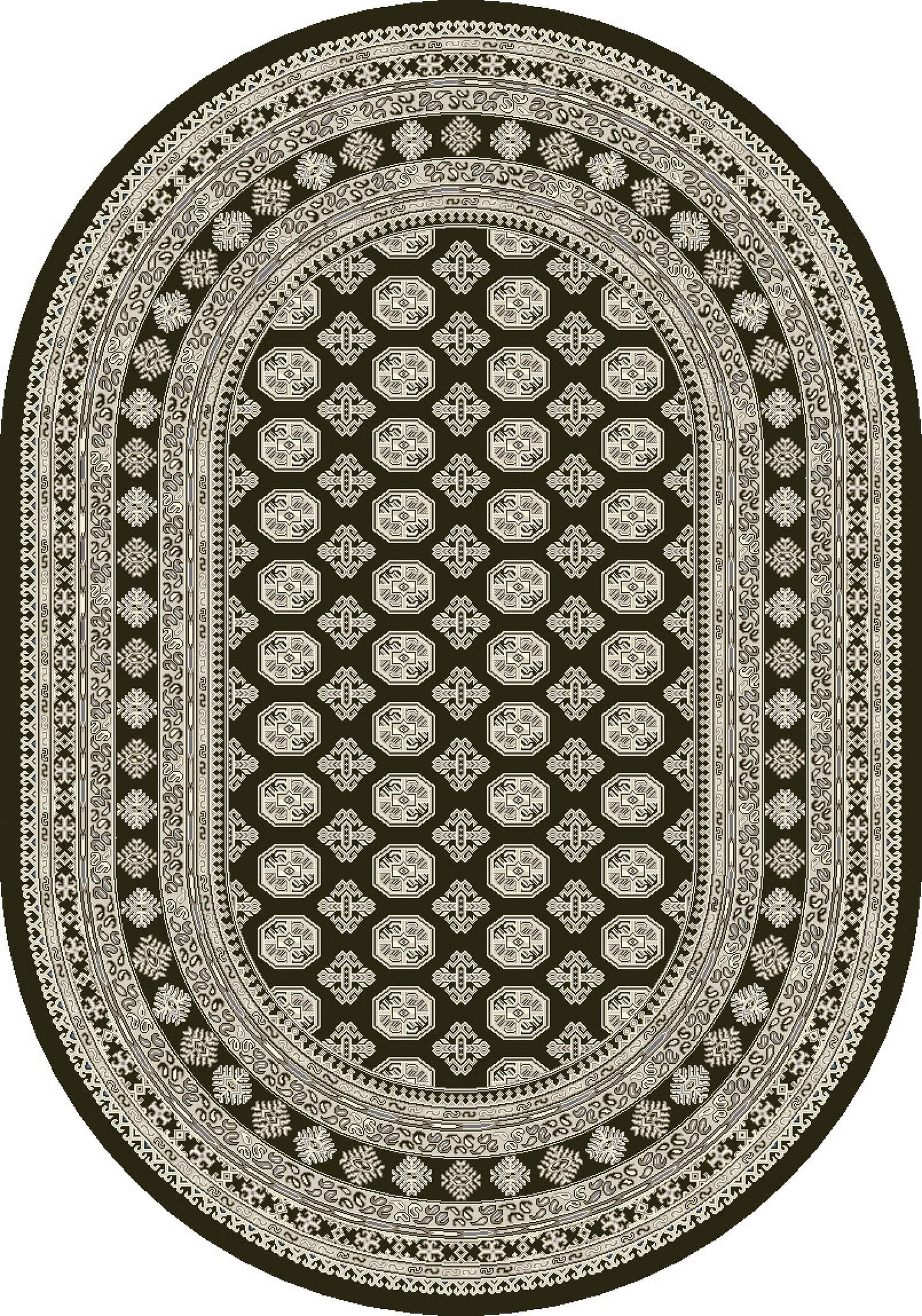 Ancient Garden 57102 Charcoal/Silver