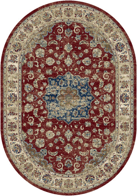 Ancient Garden 57559 Red/Ivory