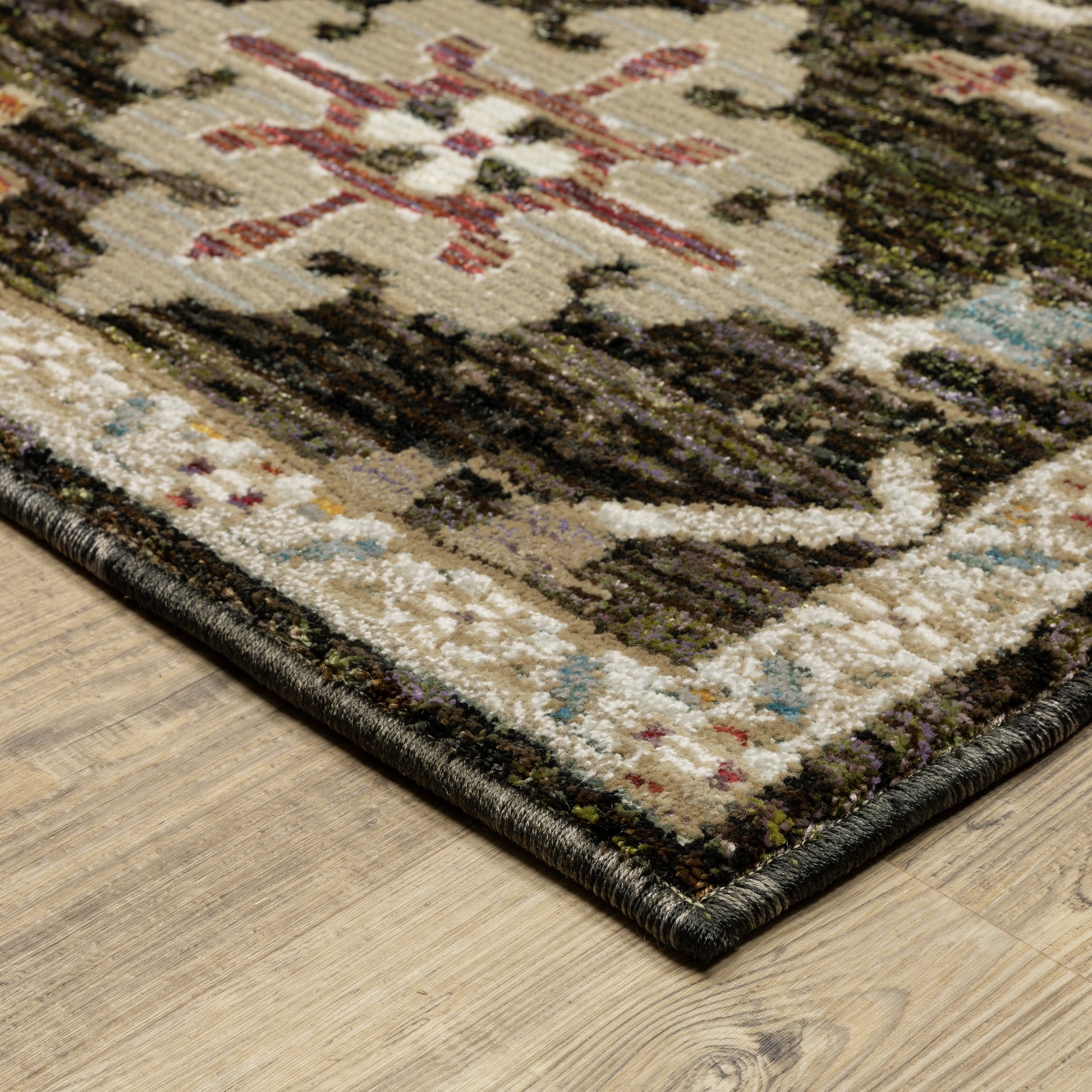 Andorra Oriental Brown/ Multi Floral Cut Pile Rug