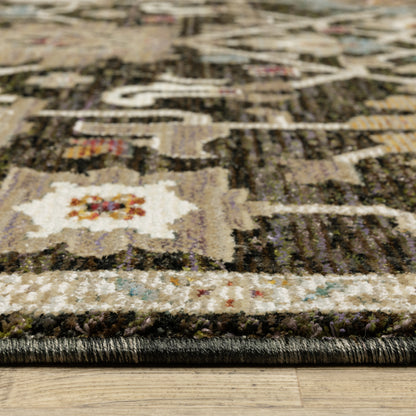 Andorra Oriental Brown/ Multi Floral Cut Pile Rug