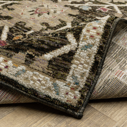 Andorra Oriental Brown/ Multi Floral Cut Pile Rug