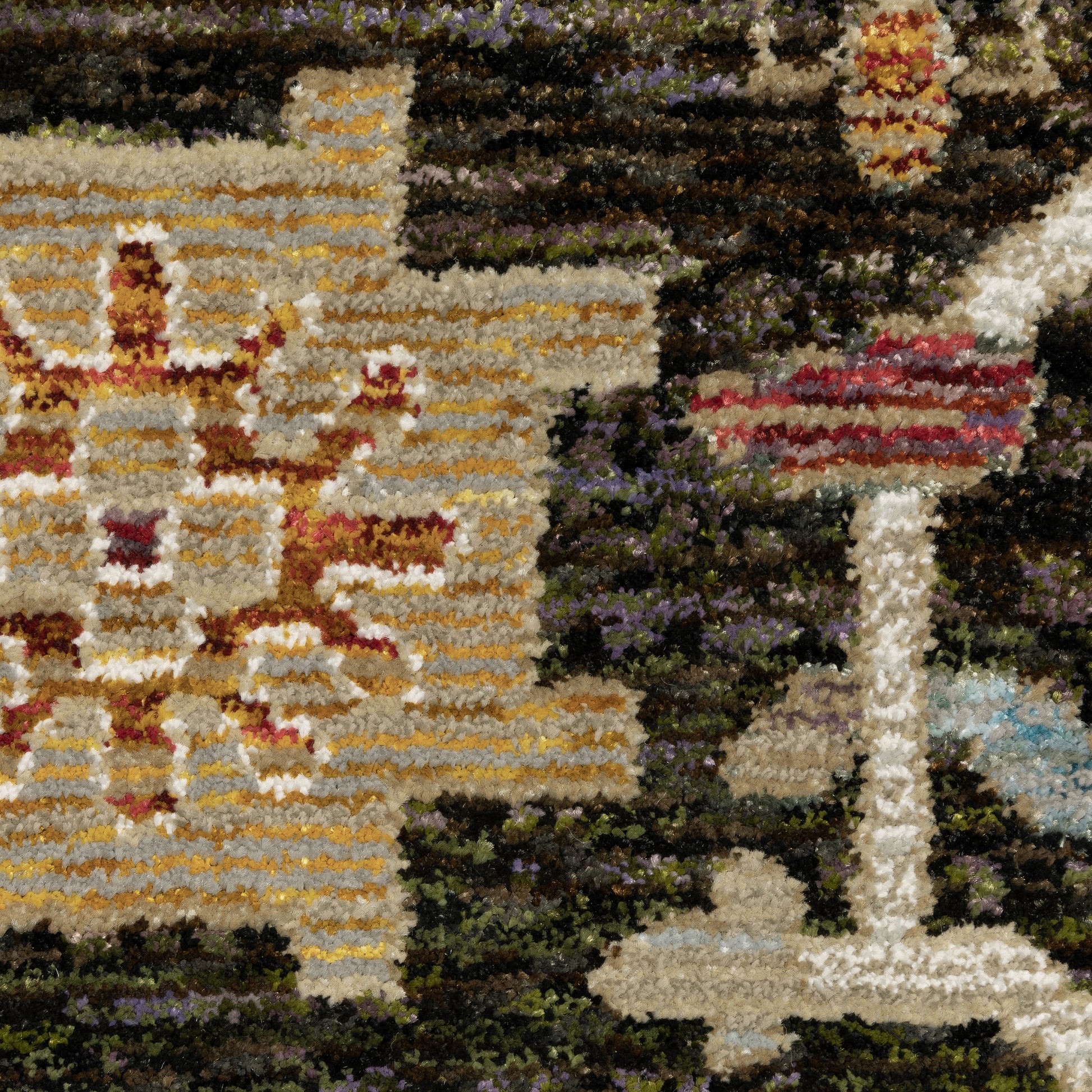 Andorra Oriental Brown/ Multi Floral Cut Pile Rug
