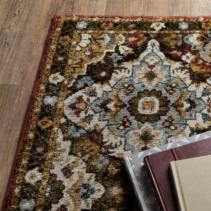 Andorra Floral Red/ Multi Trefoil Cut Pile Rug