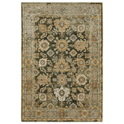 Andorra 2417B Green Distressed Rug