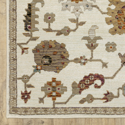 Andorra Oriental Ivory/ Multi Floral Cut Pile Rug