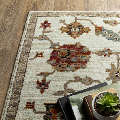 Andorra Oriental Ivory/ Multi Floral Cut Pile Rug